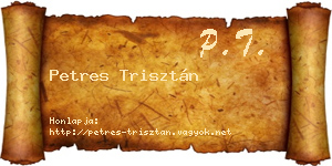 Petres Trisztán névjegykártya